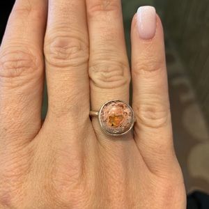 Mexican fire opal ring